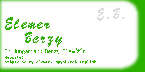 elemer berzy business card